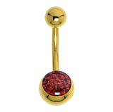 Piercing du ventre dor Acier chirurgical 316L Cristal premium poxy Revtement PVD (couleur or)