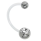 Pregnancy piercing Bioplast Stainless Steel Crystal