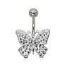 Piercing de ombligo Acero quirrgico Plata 925 Cristal Mariposa