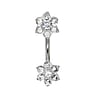 Bellypiercing Surgical Steel 316L Silver 925 zirconia Flower