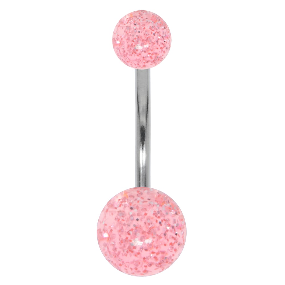 Acrylic belly piercing out of Surgical Steel Closure  Bar Bar is