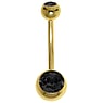 Gold plated belly piercing Surgical Steel 316L PVD-coating (gold color) Premium crystal