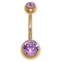 Piercing du ventre dor en Acier chirurgical 316L avec Revtement PVD (couleur or) et Cristal premium. Pas-de-vis:1,6mm. Longueur de la tige:10mm. Boule de fermeture:5mm.