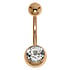 Gold plated belly piercing Surgical Steel 316L PVD-coating (gold color) Premium crystal