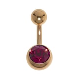 Vergoldetes Bauchpiercing Chirurgenstahl 316L PVD Beschichtung (goldfarbig) Premium Kristall