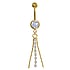 Gold plated belly piercing Surgical Steel 316L Crystal PVD-coating (gold color)