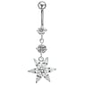 Bellypiercing Surgical Steel 316L Silver 925 zirconia Flower