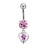 Piercing ventre Metallo chirurgico 316L Argento 925 Zircone Cuore Amore