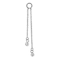 Navelpiercing-hangertjes uit Zilver 925 met Kristal. Lengte:45mm. Glanzend.