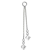 Belly piercing pendant out of Silver 925 with Crystal. Length:50mm. Shiny. Stone(s) are fixed in setting.