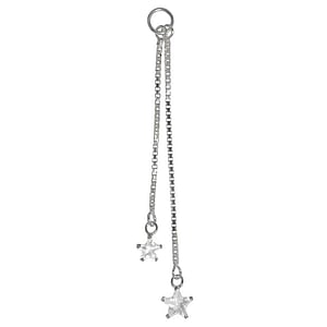 Pendentif de piercing ventre Argent 925 Cristal toile