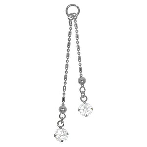 Belly piercing pendant Silver 925 Crystal