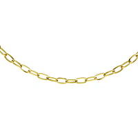 Belly chain out of Stainless Steel with PVD-coating (gold color). Length:+20cm. Cross-section:6mm. Adjustable length. Shiny.