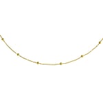 Belly chain out of Stainless Steel with PVD-coating (gold color). Length:+20cm. Diameter:3,5mm. Adjustable length. Shiny.