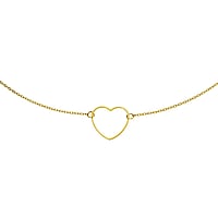 Belly chain out of Stainless Steel with PVD-coating (gold color). Length:+20cm. Width:20mm. Adjustable length. Shiny.  Heart Love
