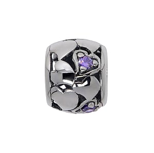 Charm Argento 925 Zircone Cuore Amore