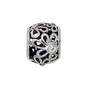 Charm Silber 925 Kristall Blume