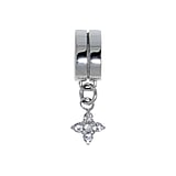 Charm Stainless Steel Crystal Flower Cross