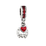 Charm Argento 925 Smalto Cuore Amore Ferro_di_cavallo