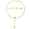 Collana di perle Argento 925 Rivestimento PVD (colore oro) Perla sintetica di alta qualit con nucleo di cristallo