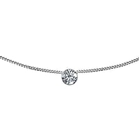 Collier en Argent 925 avec Cristal premium. Longueur:37,5-43cm. Diamtre:4mm. Longueur ajustable. brillant.