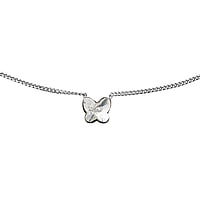 Kinder Halskette aus Silber 925 mit Premium Kristall. Lnge:31,5-37cm. Breite:5mm. Lnge verstellbar.  Schmetterling Sommervogel
