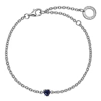 PAUL HEWITT Armbandje uit Zilver 925 met Zirkonia. Breedte:4,4mm. Lengte:15cm/18cm/21cm. Lengte verstelbaar. Steen/stenen met vatting gefixeerd. Glanzend.  hart liefde