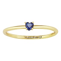 PAUL HEWITT Silver ring with Gold-plated and zirconia. Width:3mm. Shiny. Stone(s) are fixed in setting.  Heart Love