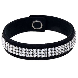 Bracciale Cristallo pregiato Alcantara Acciaio inox Ottone