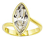 Bague argent Argent 925 Cristal premium Revtement PVD (couleur or)