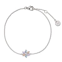 Esprit Silver bracelet with zirconia. Width:8,3mm. Length:16,5/18/19,5cm. Adjustable length. Shiny. Stone(s) are fixed in setting.  Flower