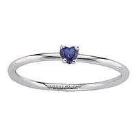 PAUL HEWITT Silver ring with zirconia. Width:3mm. Shiny. Stone(s) are fixed in setting.  Heart Love