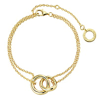 PAUL HEWITT Silver bracelet with PVD-coating (gold color). Width:20mm. Length:15,5/18/20,5cm. Adjustable length. Shiny.