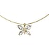 Halsketting Zilver 925 Premium kristal PVD laag (goudkleurig) vlinder