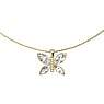 Halsketting Zilver 925 Premium kristal PVD laag (goudkleurig) vlinder