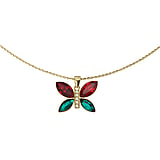 Necklace Silver 925 Premium crystal PVD-coating (gold color) Butterfly