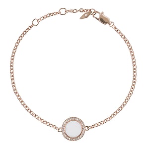 FOSSIL Bracelet de perles Acier inoxydable Revtement PVD (couleur or) Perle synthtique Zircon