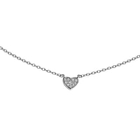 Esprit Necklace with zirconia. Width:6mm. Length:42/45cm. Stone(s) are fixed in setting. Adjustable length.  Heart Love