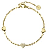 Esprit Silver bracelet Silver 925 PVD-coating (gold color) zirconia Heart Love