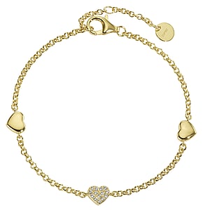 Esprit Silver bracelet Silver 925 PVD-coating (gold color) zirconia Heart Love