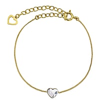 Bracelet enfants en Argent 925 avec Cristal premium et Revtement PVD (couleur or). Longueur:14-18,5cm. Largeur:5,7mm. Longueur ajustable.  Coeur Amour