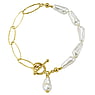 Bracelet Argent 925 Revêtement PVD (couleur or) Perle synthétique de haute qualité avec noyau en cristal