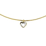 Kinder Halskette Silber 925 PVD Beschichtung (goldfarbig) Premium Kristall Herz Liebe