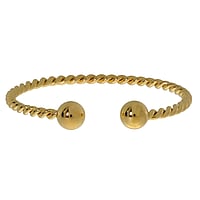 Bangle out of Stainless Steel with Gold-plated. Diameter:60mm. Bendable for adjustment and for wearing.