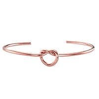 Bangle out of Stainless Steel with PVD-coating (gold color). Diameter:60mm. Width:11mm. Bendable for adjustment and for wearing. Shiny.  Heart Love Node