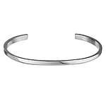 Bangle out of Stainless Steel. Width:4mm. Diameter:63mm. Shiny. Bendable for adjustment and for wearing.