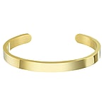 Bangle out of Stainless Steel with PVD-coating (gold color). Width:6mm. Diameter:55mm. Shiny. Flat.