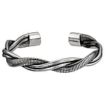 Bangle out of Stainless Steel. Width:9,5mm. Diameter:60mm. Bendable for adjustment and for wearing.  Eternal Loop Eternity Everlasting Braided Intertwined 8