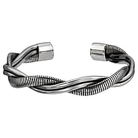 Bangle out of Stainless Steel. Width:9,5mm. Diameter:60mm. Bendable for adjustment and for wearing.  Eternal Loop Eternity Everlasting Braided Intertwined 8