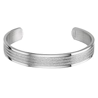 Bangle out of Stainless Steel. Diameter:60mm. Width:10mm.  Stripes Grooves Rills Lines